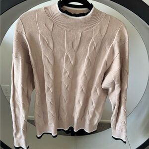 Cable Knit Turtleneck Sweater - Cream